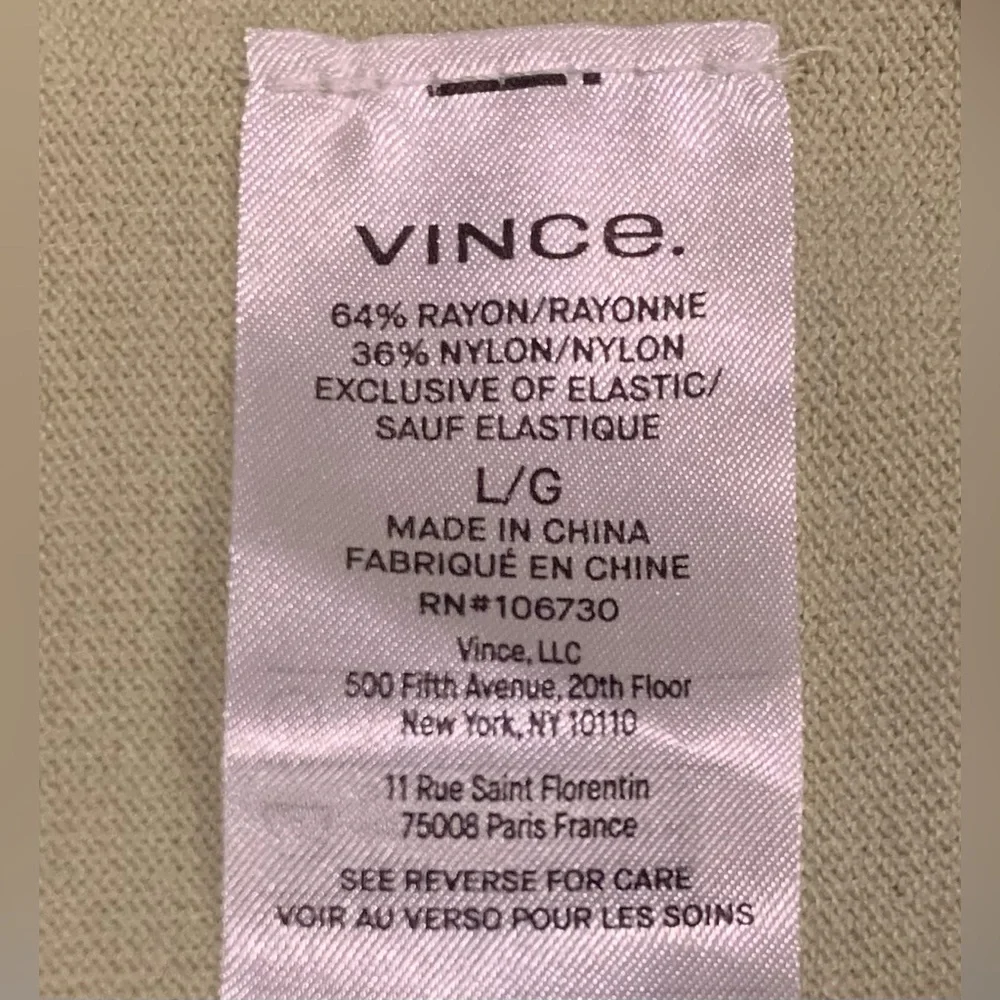 Vince Stretch Knit Sweater Light Green Size Large Minimalist Lightweight NWOT
